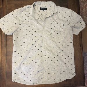 Men’s Molokai Surf Co Shark Short Sleeve Button Up w/ Chest Pocket Sz XL